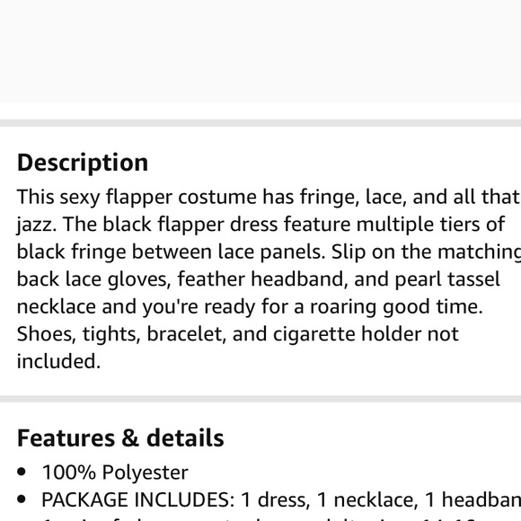 SEXY FLAPPER 5PC 🖤BLACK🖤 LACE ADULT COSTUME SIZE MEDIUM 🌟NWT🌟 - Picture 13 of 16